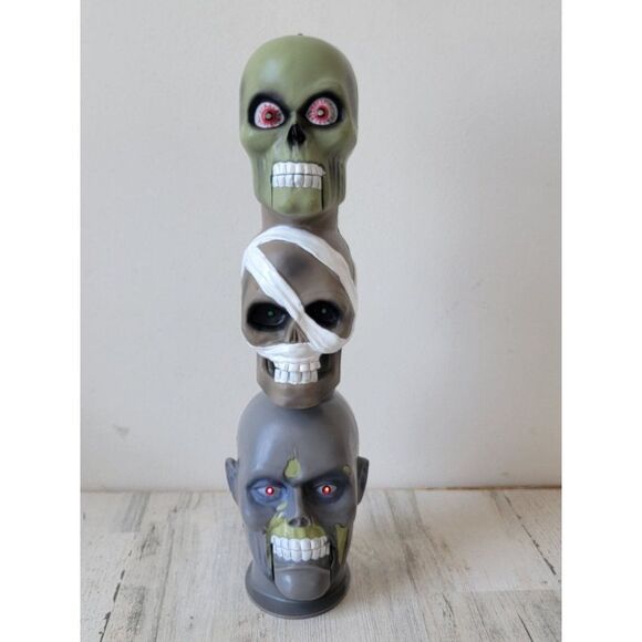 Gemmy Skull Trio singers "Shout" AS IS Halloween animated prop decor - Picture 1 of 12